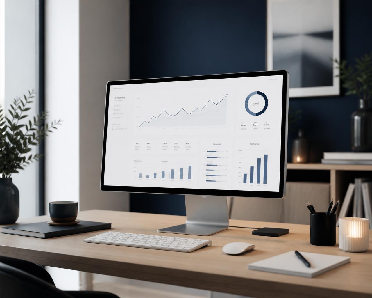 Profesionální analytický dashboard na moderním monitoru
